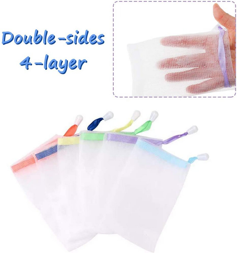 1/3/5 gab. Tīkla ziepju maisiņu maisiņi.