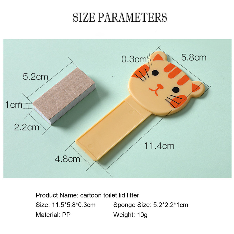 2Gb Cartoon tualetes sēdekļa roktura turētājs sanitārais, nav netīrs roku tualetes vāka pacēlājs Closestool turētājs tualetes pacēlājs vannas istabai