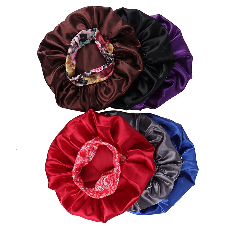Sieviešu miega cepure Nakts skaistumkopšanas salons Pārklājums Satīna Pārklājums Matu Pārklājums Zīda galvas cepure Kosmētiskā matu kleita Nakts guļamcepure