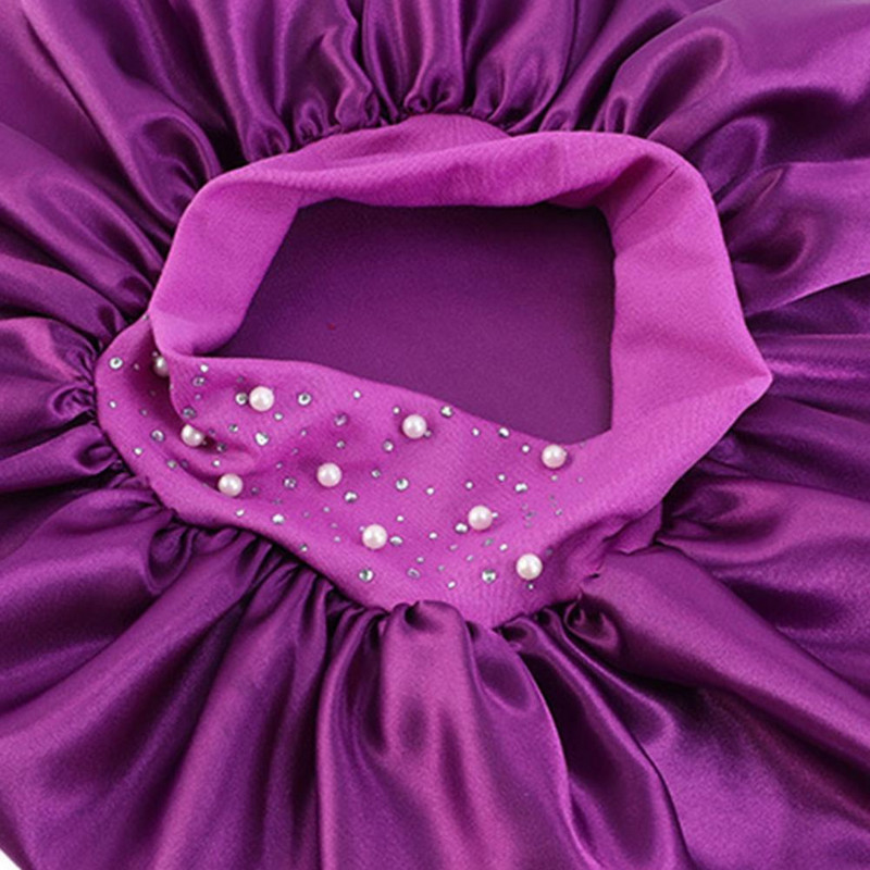 Nakts cepure Ādai draudzīga, elpojoša auduma, sieviešu guļamcepure, kas paredzēta ēdiena gatavošanai ceļojumiem, satīna dušas cepure un matu kopšanas cepure