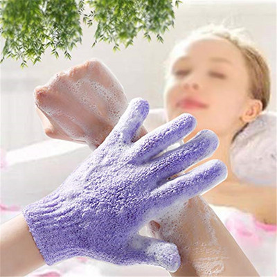 1бр Пет пръста Хавлиени ръкавици Душ за баня Бонбонени цветове Измиване на тялото Skin Spa Скрубер за баня Чиста четка Продукти за баня