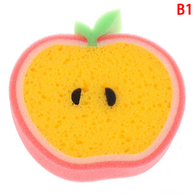 Jauki vannas sūklis augļa formas ķermeņa tīrīšanas sūklis Karikatūra Vannas sūklis Vannas istabas piederumi Dušas birste Vannas rīki bērniem pieaugušajiem