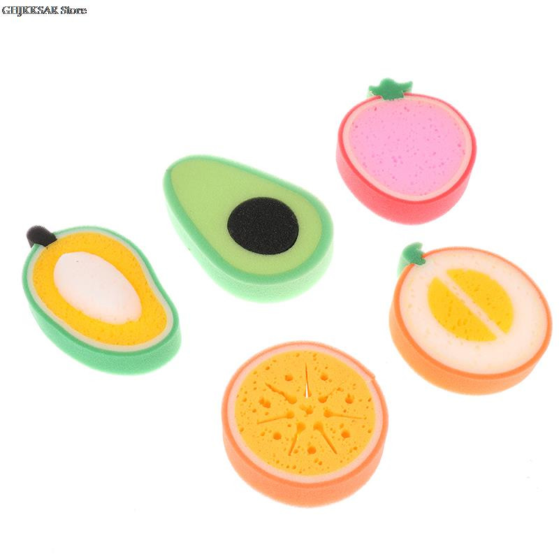 Jauki vannas sūklis augļa formas ķermeņa tīrīšanas sūklis Karikatūra Vannas sūklis Vannas istabas piederumi Dušas birste Vannas rīki bērniem pieaugušajiem