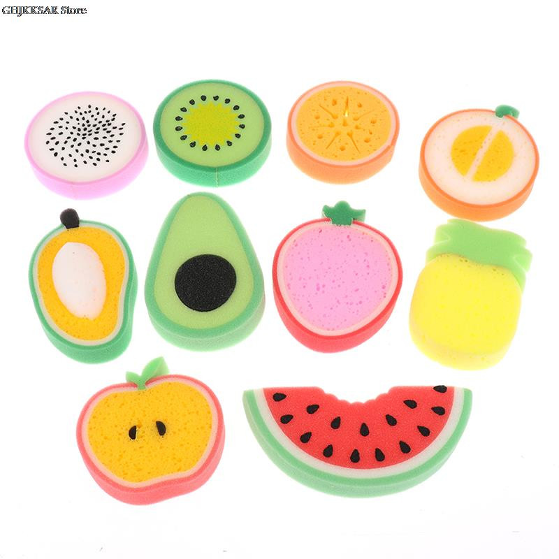 Jauki vannas sūklis augļa formas ķermeņa tīrīšanas sūklis Karikatūra Vannas sūklis Vannas istabas piederumi Dušas birste Vannas rīki bērniem pieaugušajiem