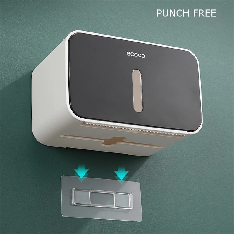 ECOCO ūdensnecaurlaidīgs auduma kastīte pie sienas stiprināms papīra ruļļa turētājs papīra dozators viesnīcas mājas vannas istabas virtuves tualetes dekoriem