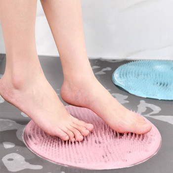 31cm Στρογγυλή βούρτσα για μασάζ μπάνιου σιλικόνης για Lazy Wash Feet Clean Dead Skin Bathroom Artifact Πίσω Μαξιλάρι ντους