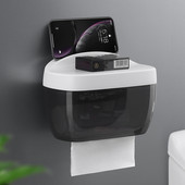 Višenamjenska vodootporna WC plastična kutija za papirnate maramice Viseća na zidu Kuhinja Kupaonska rola Kutija za papir Okrugla kutija za papir bez bušenja