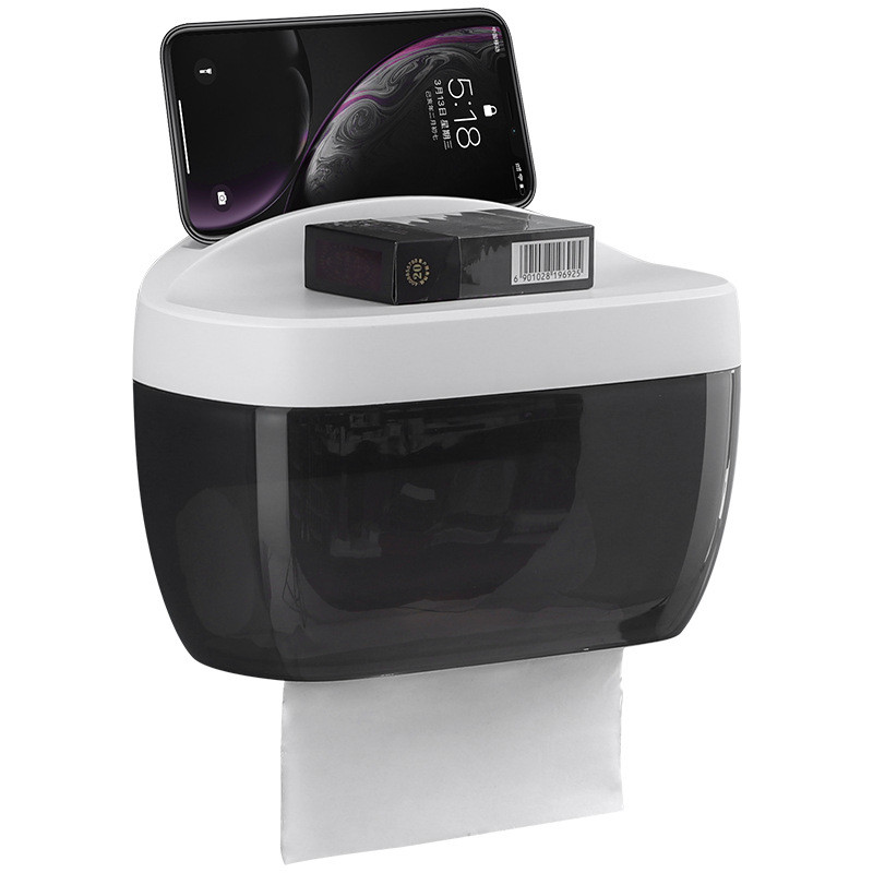 Višenamjenska vodootporna WC plastična kutija za papirnate maramice Viseća na zidu Kuhinja Kupaonska rola Kutija za papir Okrugla kutija za papir bez bušenja