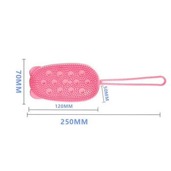 Двустранна силиконова мехурчеста вана Четка за тяло с гъба за съхранение на сапун Масажна търкалка за скалп Почистване на кожата Душ Ексфолираща ръкавица