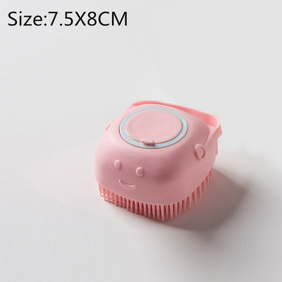 Dvostrana silikonska pjenušava četka za tijelo sa spužvicom za spremanje sapuna Masažna ribalica za vlasište Čista koža, tuš, piling rukavica