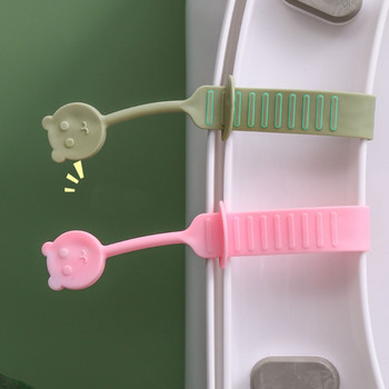 4 τμχ Αντι-βρώμικο ανυψωτικό τουαλέτας Cartoon Bear Κάλυμμα Κλειστό σκαμνί Καπάκι Λαβή Εργαλείο ανύψωσης Αξεσουάρ μπάνιου σπιτιού B03E