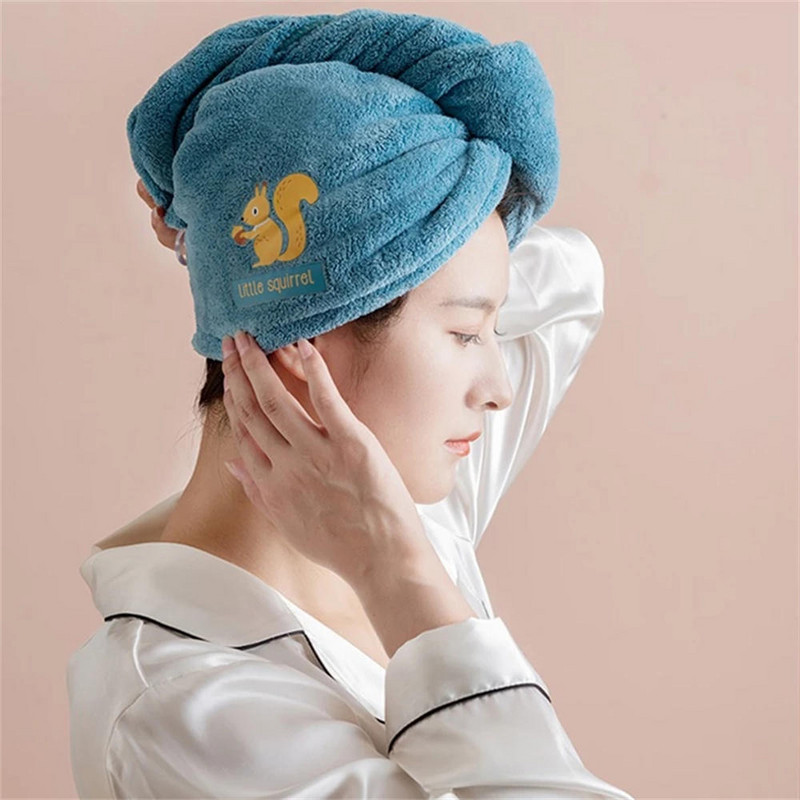 Sieviešu meiteņu matu žāvēšanas cepure Ātri žūstoši matu dvieļu cepure cepure vannas cepure Mikrošķiedras cietā dvieļu cepure Super Absorption turbāna matu cepure