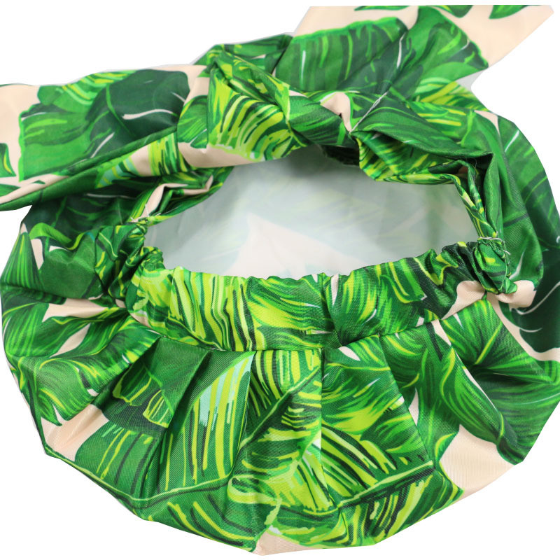 Ūdensnecaurlaidīga dušas cepure Elastīga priekšgala apdruka Ziedu naktscepure Sieviešu satīna matu pārsegs Zīda guļamcepure Vannas istabas piederumi Izejmateriāli