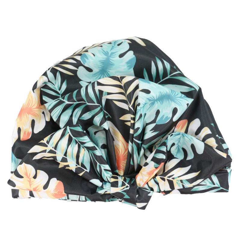 Ūdensnecaurlaidīga dušas cepure Elastīga priekšgala apdruka Ziedu naktscepure Sieviešu satīna matu pārsegs Zīda guļamcepure Vannas istabas piederumi Izejmateriāli