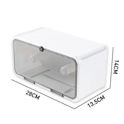 Pie sienas stiprināms tualetes papīra turētājs Ūdensnecaurlaidīgs paplātes ruļļa caurule Tualetes papīra uzglabāšanas kastes paplāte salvetes kastes plaukts vannas istabas piederumi