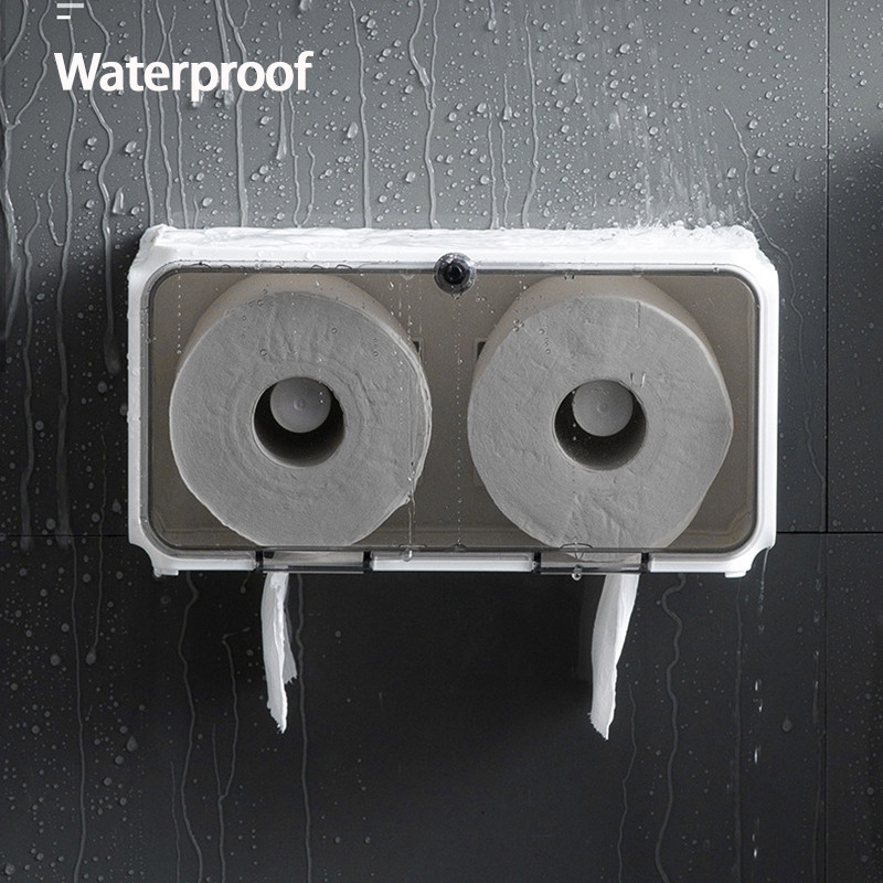 Pie sienas stiprināms tualetes papīra turētājs Ūdensnecaurlaidīgs paplātes ruļļa caurule Tualetes papīra uzglabāšanas kastes paplāte salvetes kastes plaukts vannas istabas piederumi