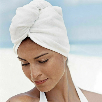 Πετσέτα κολύμβησης Γρήγορο στέγνωμα καπέλο μαλλιών Απορροφητικό κάλυμμα πετσέτας τουρμπάνι περιτύλιγμα Μαλακό καπέλο ντους Καπέλο κεφαλής για γυναίκες