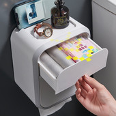 Jauns tualetes papīra turētājs bez perforatora ūdensnecaurlaidīgs audu uzglabāšanas kastīte vannas istabai pie sienas stiprināms virtuves vannas istabas glabāšanas turētājs