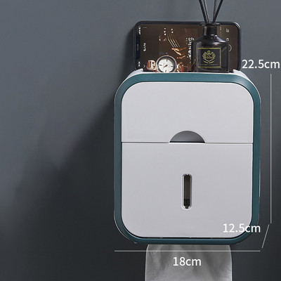 Jauns tualetes papīra turētājs bez perforatora ūdensnecaurlaidīgs audu uzglabāšanas kastīte vannas istabai pie sienas stiprināms virtuves vannas istabas glabāšanas turētājs