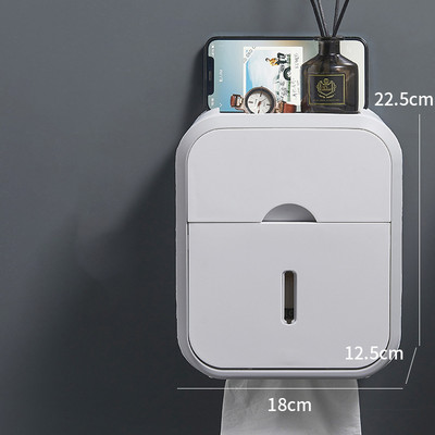Jauns tualetes papīra turētājs bez perforatora ūdensnecaurlaidīgs audu uzglabāšanas kastīte vannas istabai pie sienas stiprināms virtuves vannas istabas glabāšanas turētājs
