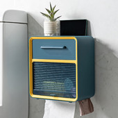 Daudzfunkcionāla audumu uzglabāšanas kaste Bez perforatora ūdensnecaurlaidīga tualetes rullīšu papīra plaukts pie sienas stiprināma tualetes papīra atvilktnes kaste