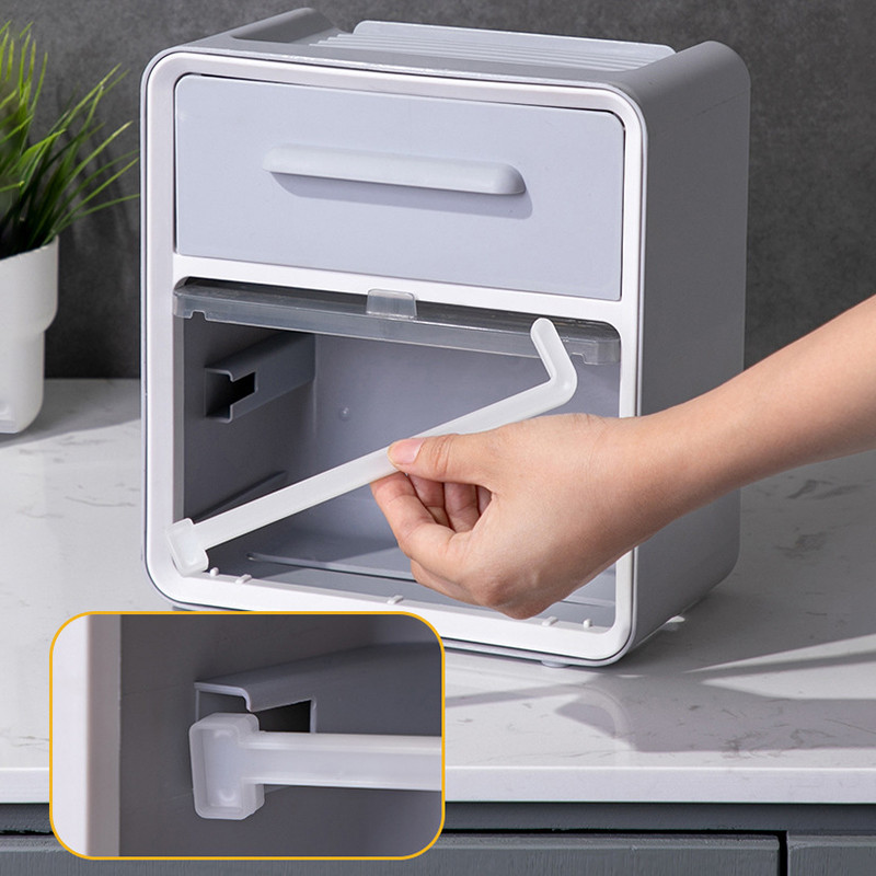 Daudzfunkcionāla audumu uzglabāšanas kaste Bez perforatora ūdensnecaurlaidīga tualetes rullīšu papīra plaukts pie sienas stiprināma tualetes papīra atvilktnes kaste
