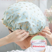 Dušas vāciņš sabiezināts materiāls Dubultā ūdensnecaurlaidīga vannas cepure dušas cepure sieviešu galvas sega Bērnu matu pārklājs vannas istabas aksesuāri