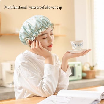 Καπάκι ντους Παχύ υλικό Διπλό αδιάβροχο σκουφάκι μπάνιου Καπάκι μπάνιου Γυναικείο κάλυμμα κεφαλιού Παιδικό κάλυμμα μαλλιών Αξεσουάρ μπάνιου