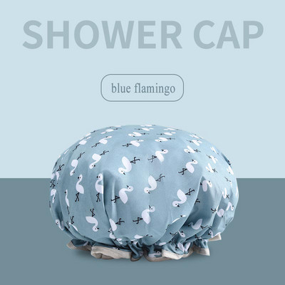 Dušas vāciņš sabiezināts materiāls Dubultā ūdensnecaurlaidīga vannas cepure dušas cepure sieviešu galvas sega Bērnu matu pārklājs vannas istabas aksesuāri