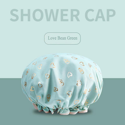 Dušas vāciņš sabiezināts materiāls Dubultā ūdensnecaurlaidīga vannas cepure dušas cepure sieviešu galvas sega Bērnu matu pārklājs vannas istabas aksesuāri
