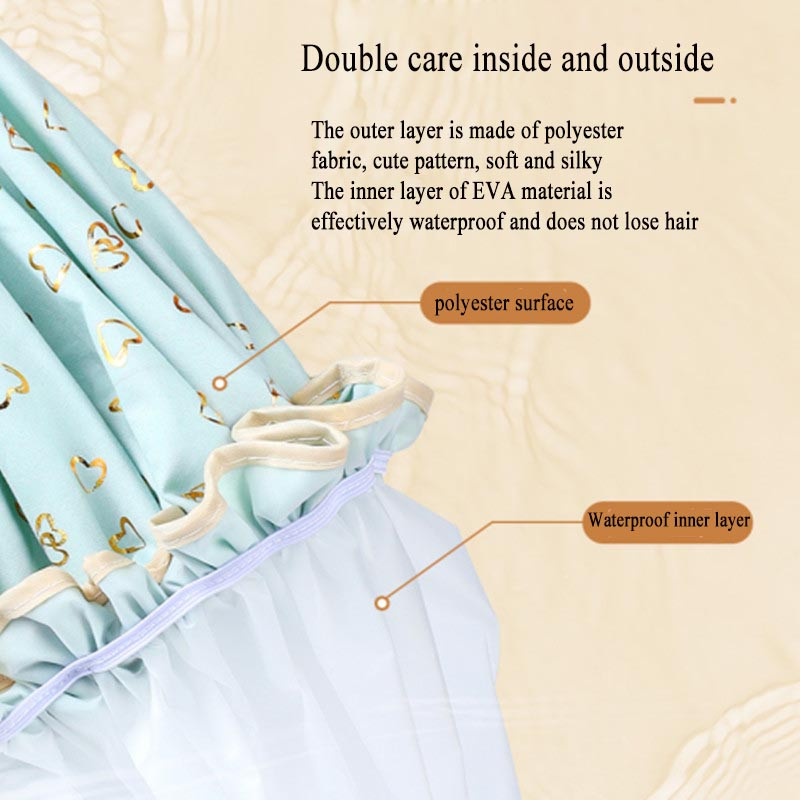 Dušas vāciņš sabiezināts materiāls Dubultā ūdensnecaurlaidīga vannas cepure dušas cepure sieviešu galvas sega Bērnu matu pārklājs vannas istabas aksesuāri