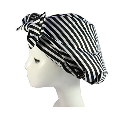 Vruća rasprodaja Vodootporna kapa za tuširanje Dvoslojna kapa za kupanje s podesivom elastičnom trakom, elegantna kapa za tuširanje za žene duge guste kose