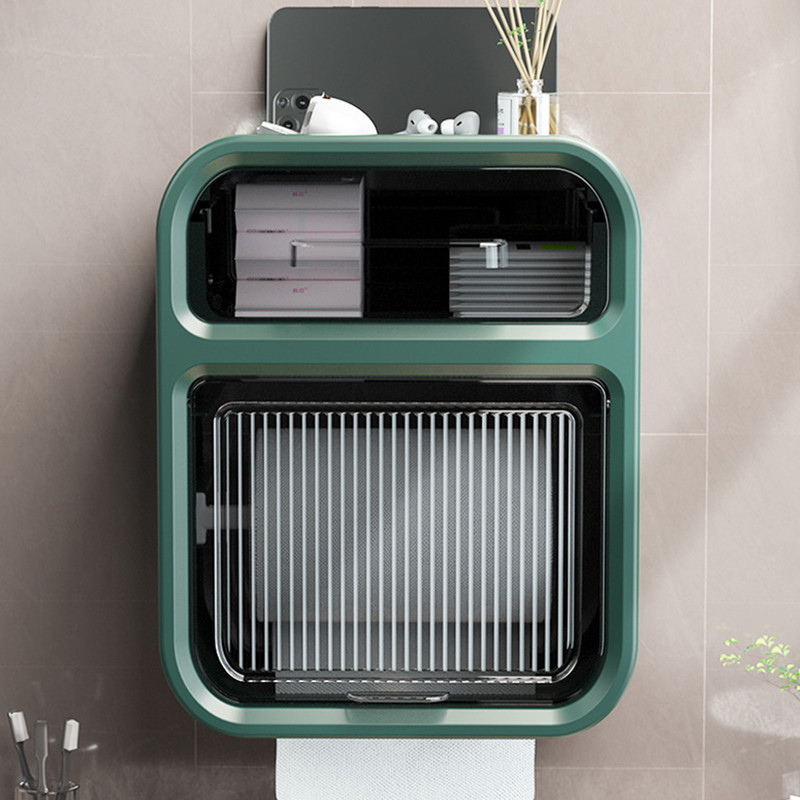 Dviejų sluoksnių servetėlių dėžutė Svetainės laikymo popierius Vonios kambarys Prie sienos montuojamas tualetinio popieriaus dėžutės vandeniui atsparus ritinėlių laikiklis