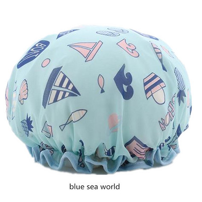 Bieza 1gab ūdensnecaurlaidīga vannas cepure divslāņu dušas matu pārklājs sievietēm piederumi dušas cepures vannas istabas aksesuāri meitenēm universāls