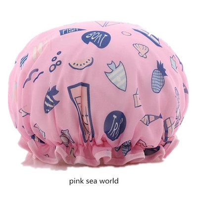 Bieza 1gab ūdensnecaurlaidīga vannas cepure divslāņu dušas matu pārklājs sievietēm piederumi dušas cepures vannas istabas aksesuāri meitenēm universāls