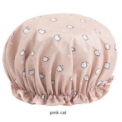 Bieza 1gab ūdensnecaurlaidīga vannas cepure divslāņu dušas matu pārklājs sievietēm piederumi dušas cepures vannas istabas aksesuāri meitenēm universāls