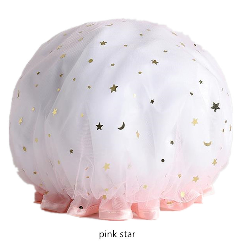 Bieza 1gab ūdensnecaurlaidīga vannas cepure divslāņu dušas matu pārklājs sievietēm piederumi dušas cepures vannas istabas aksesuāri meitenēm universāls