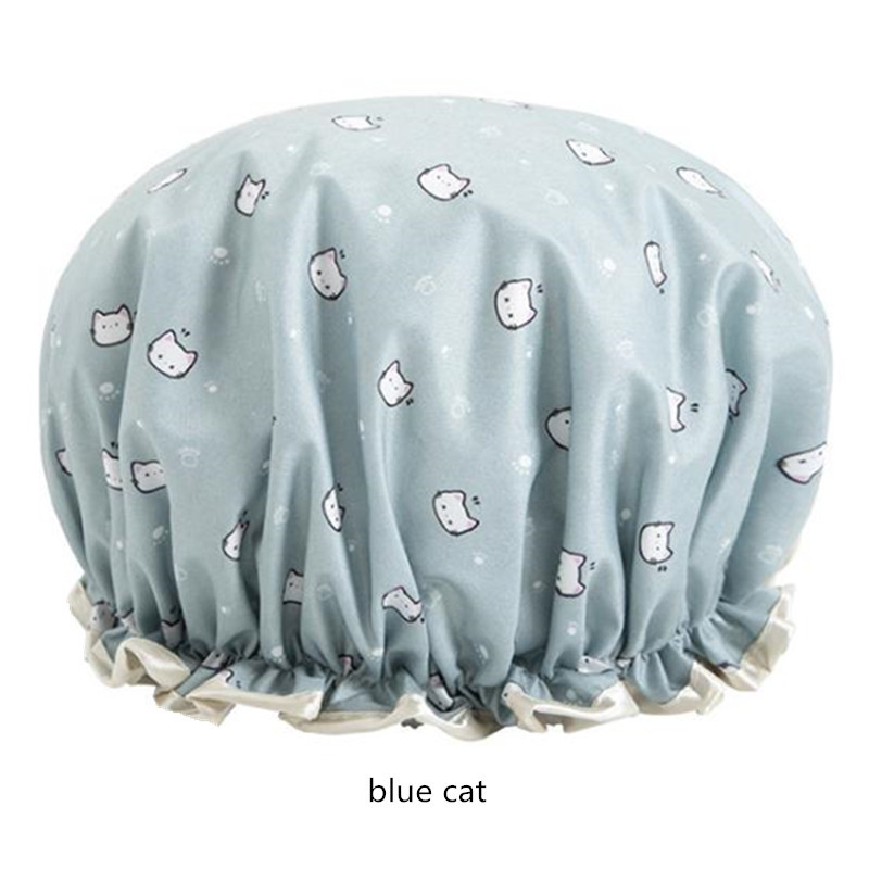 Bieza 1gab ūdensnecaurlaidīga vannas cepure divslāņu dušas matu pārklājs sievietēm piederumi dušas cepures vannas istabas aksesuāri meitenēm universāls