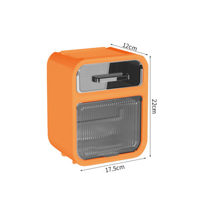 Tualetes salvešu kaste, pie sienas stiprināma ūdensnecaurlaidīga vannas istabas papīra kastīte ar perforatoru bezmaksas zīmējumu glabātuve Divslāņu plauktu piederumi