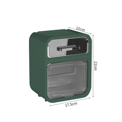 Tualetes salvešu kaste, pie sienas stiprināma ūdensnecaurlaidīga vannas istabas papīra kastīte ar perforatoru bezmaksas zīmējumu glabātuve Divslāņu plauktu piederumi