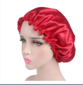 Satīna bonnets guļamcepure Divu krāsu Ding liela mežģīņu naktscepure Īpaši liela apaļa cepure matu kopšanas cepure Matu cepure dušas cepures