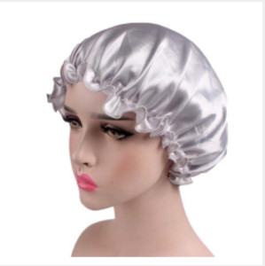 Satīna bonnets guļamcepure Divu krāsu Ding liela mežģīņu naktscepure Īpaši liela apaļa cepure matu kopšanas cepure Matu cepure dušas cepures