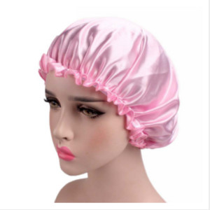 Satīna bonnets guļamcepure Divu krāsu Ding liela mežģīņu naktscepure Īpaši liela apaļa cepure matu kopšanas cepure Matu cepure dušas cepures