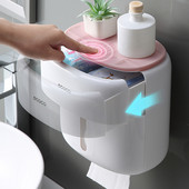GURET pie sienas stiprināms ūdensizturīgs tualetes papīra turētājs plaukts, daudzfunkcionāla uzglabāšanas kaste tualetes papīram vannas istabas tualetes piederumiem