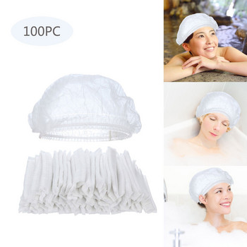 100 τεμ. υψηλής ποιότητας πλαστικά καπέλα ντους μιας χρήσης Hair Beauty Salon Spa Head Cover Καπέλα Hygiene Καπέλα ντους μιας χρήσης 2022