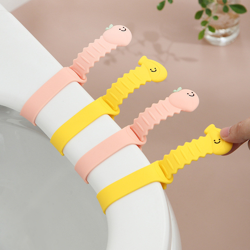 Jauks tualetes sēdekļa pacēlājs silikagela materiāls karikatūras augļa formas tualetes vāka pacēlājs, piesaites veids, pārnēsājams roktura sīkrīks mājām