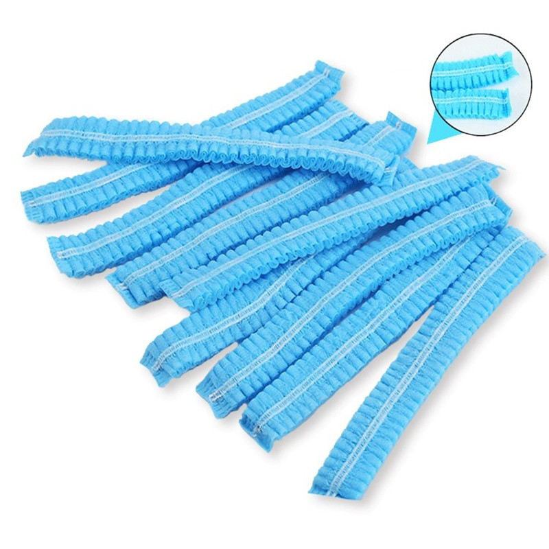 100GAB Neausta vienreizējās lietošanas dušas vāciņš kroku putekļu vāciņš sievietēm un vīriešiem spa salonam skaistumkopšanas matu higiēnas piederumi