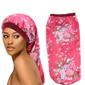 2021. Modna ženska satenska kapa za spavanje za dugu kosu Svilena duga kapa s mekom elastičnom trakom za prirodnu kovrčavu kosu Pletenice dreadlock