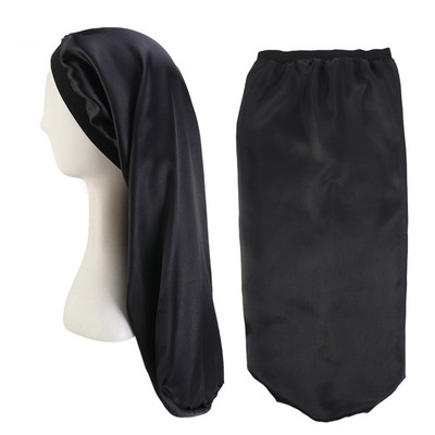 2021. Modna ženska satenska kapa za spavanje za dugu kosu Svilena duga kapa s mekom elastičnom trakom za prirodnu kovrčavu kosu Pletenice dreadlock