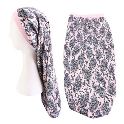 2021. Modna ženska satenska kapa za spavanje za dugu kosu Svilena duga kapa s mekom elastičnom trakom za prirodnu kovrčavu kosu Pletenice dreadlock